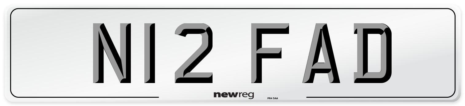 N12 FAD Number Plate from New Reg